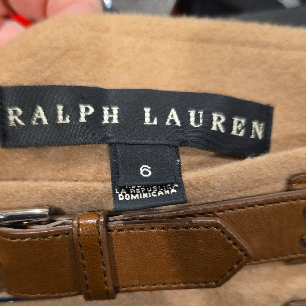 Ralph Lauren Black Label Tan Pencil Skirt with Buckle Details - Picture 2 of 4
